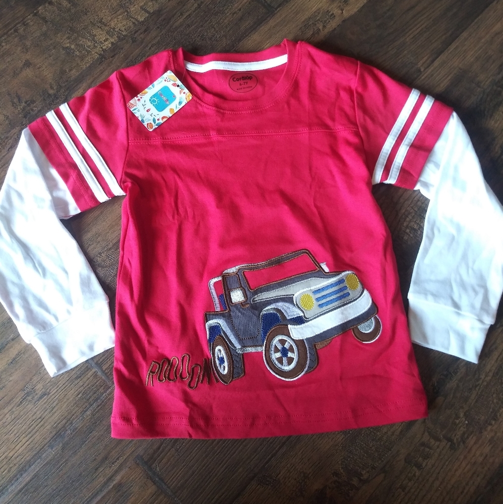 Coralup long sleeve truck stitched boys tee